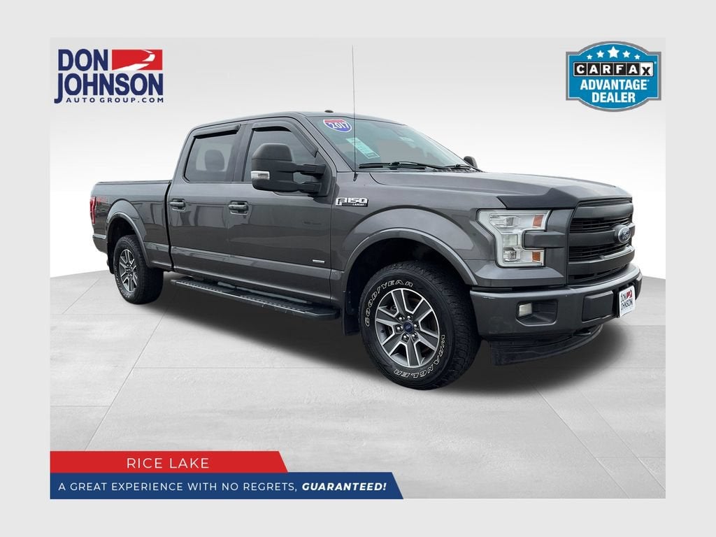 2017 Ford F-150 LARIAT in Gray — front three-quarter view