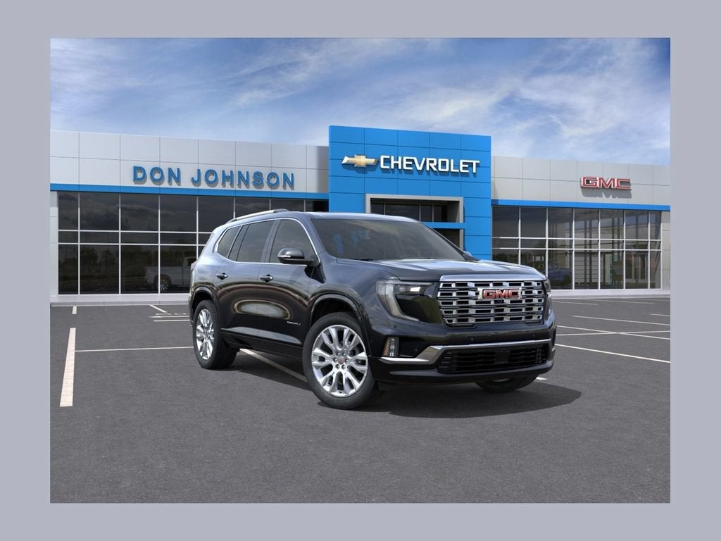 2026 GMC Acadia Denali in Ebony Twilight Metallic — front three-quarter view