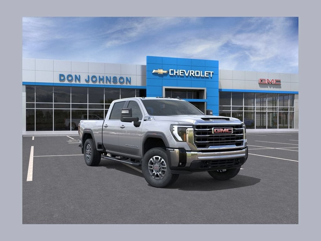 2026 GMC Sierra 3500 HD SLE in Sterling Metallic — front three-quarter view