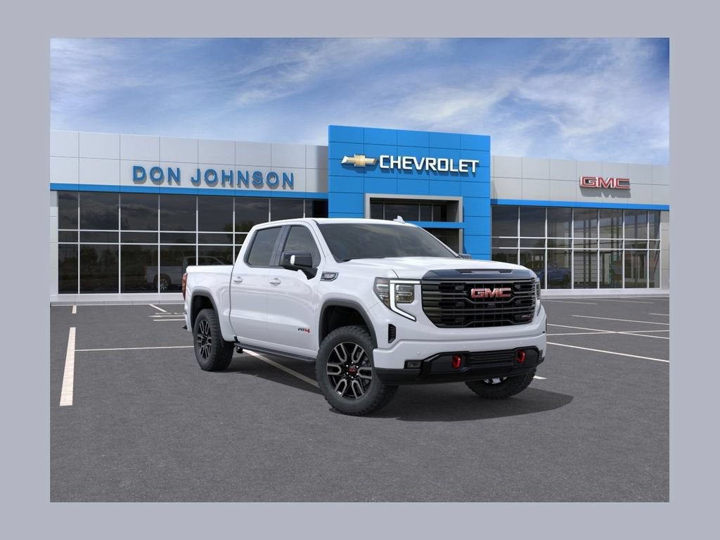 2026 GMC Sierra 1500 AT4 in Summit White — front three-quarter view