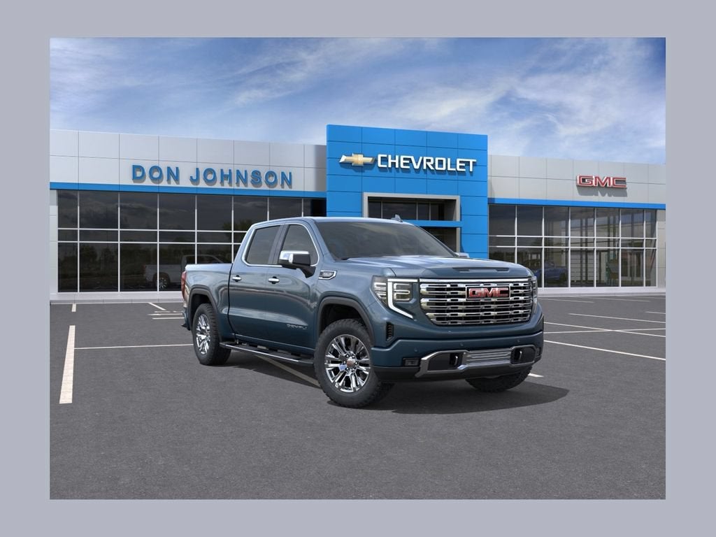 2026 GMC Sierra 1500 Denali in Downpour Metallic — front three-quarter view