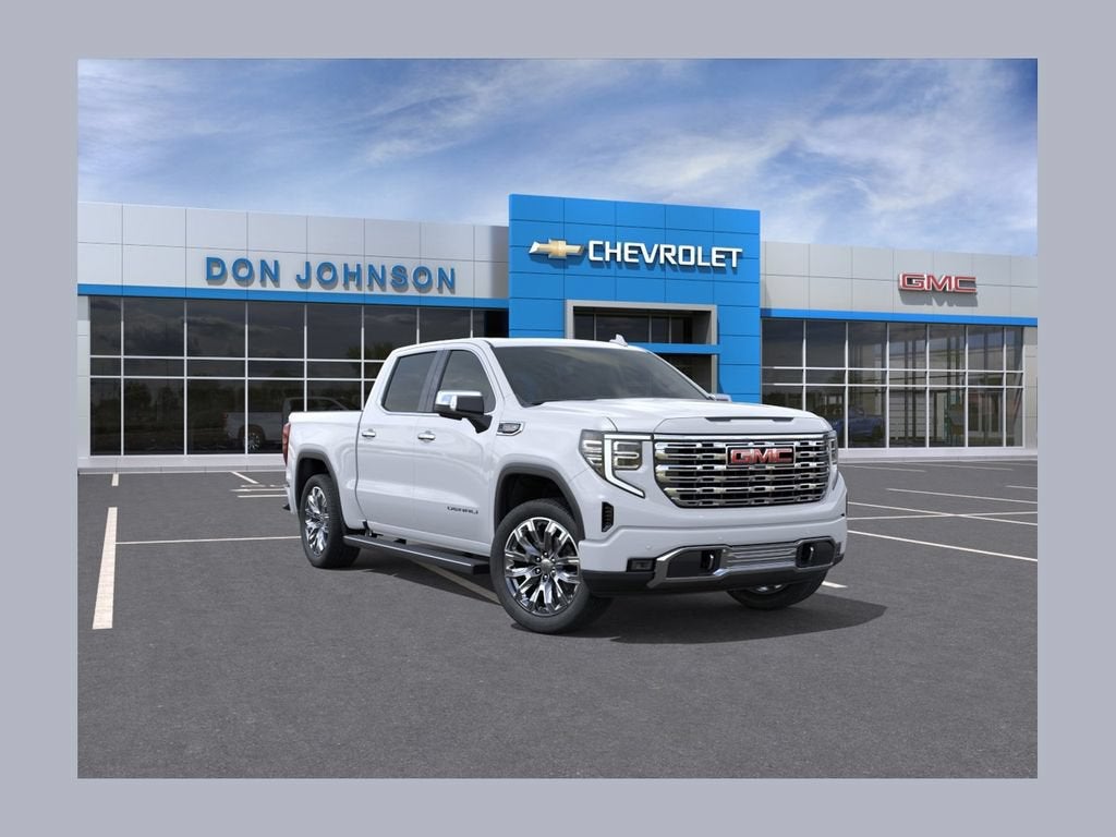 2026 GMC Sierra 1500 Denali in Glacier White Tricoat — front three-quarter view