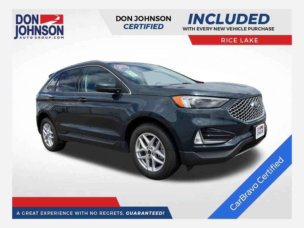 2023 Ford Edge SEL in Blue — front three-quarter view