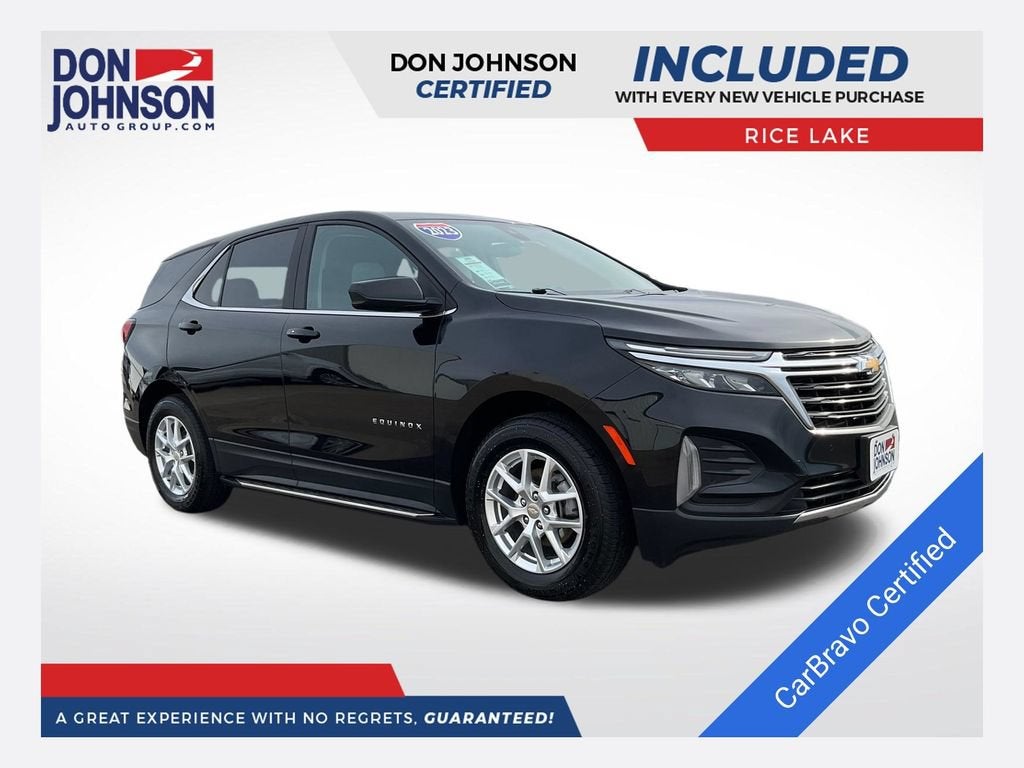 2023 Chevrolet Equinox LT in Mosaic Black Metallic — front three-quarter view