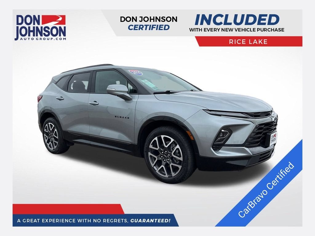 2025 Chevrolet Blazer RS in Sterling Gray Metallic — front three-quarter view