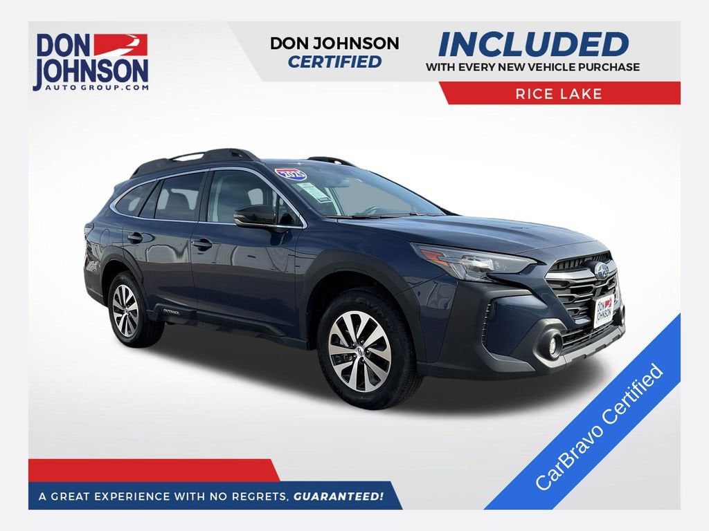 2025 Subaru Outback Premium in Blue — front three-quarter view
