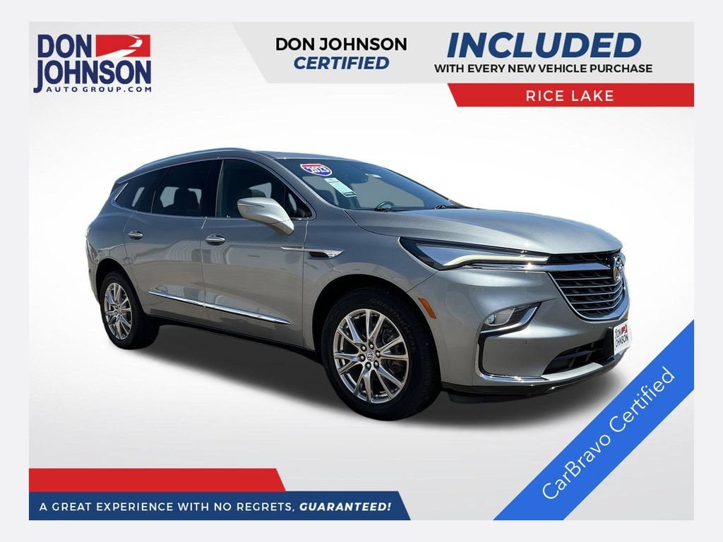 2023 Buick Enclave Essence in Moonstone Gray Metallic — front three-quarter view